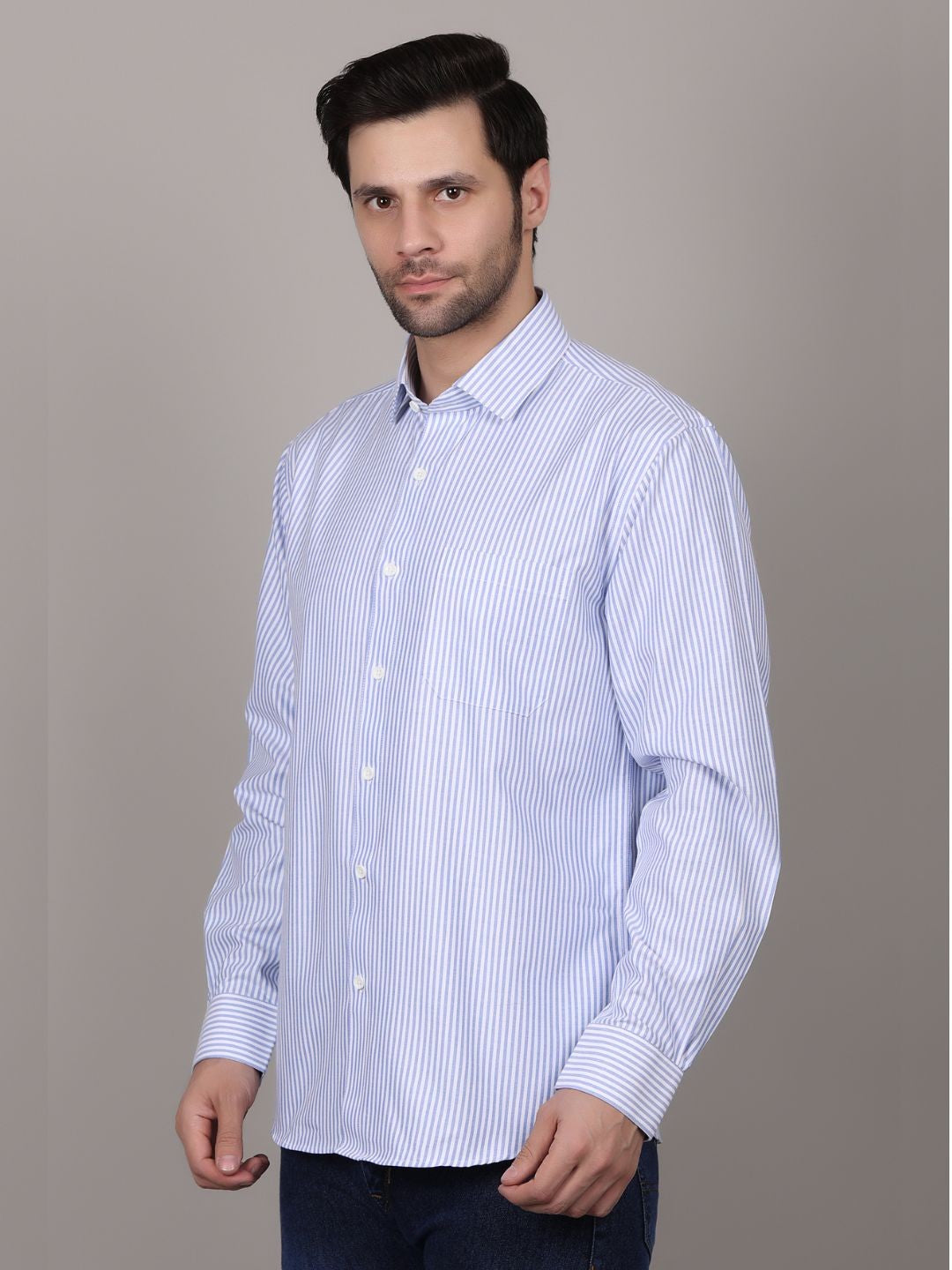 Men's full sleeve lining shirts blue