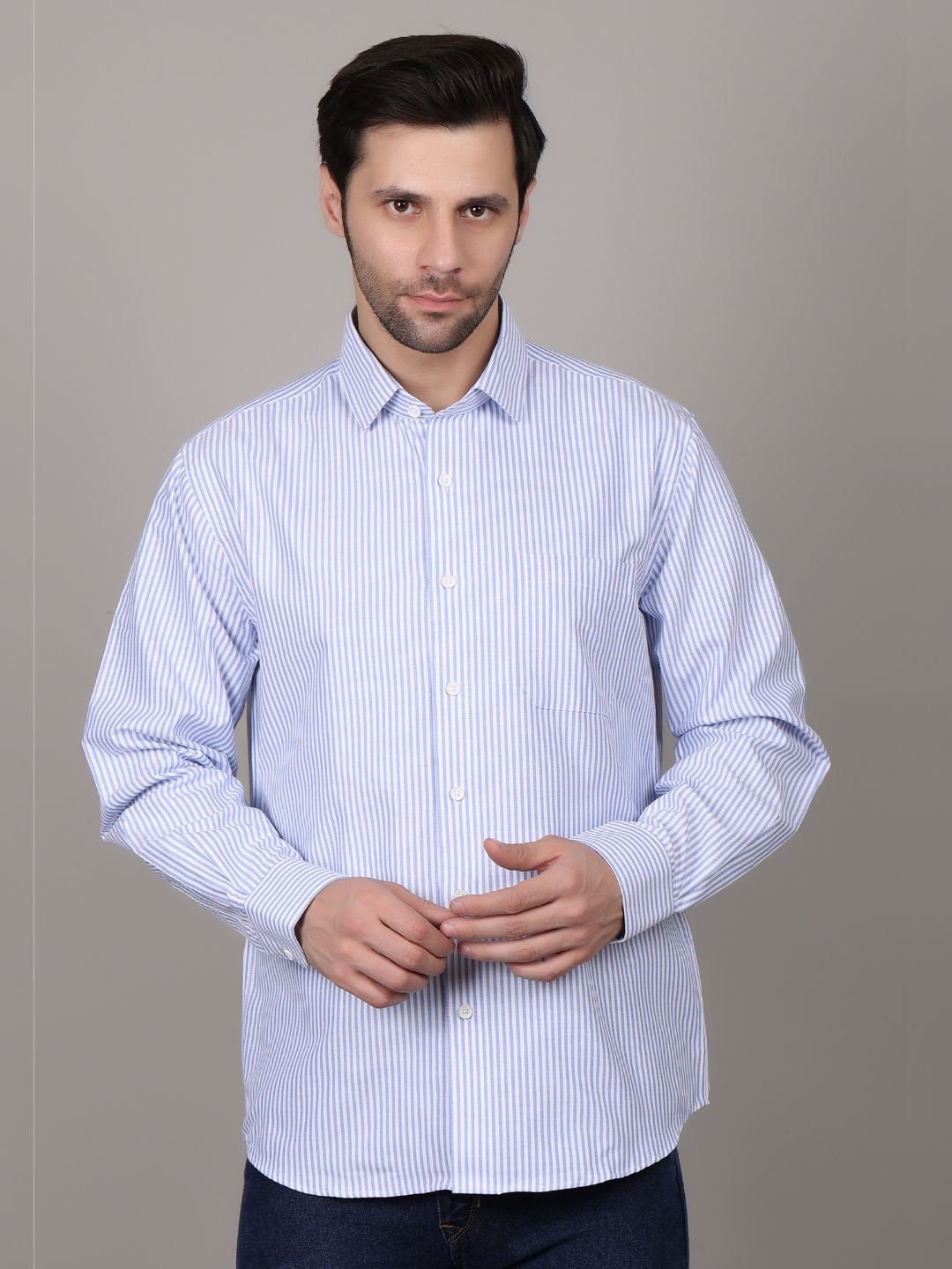 Men's full sleeve lining shirts blue