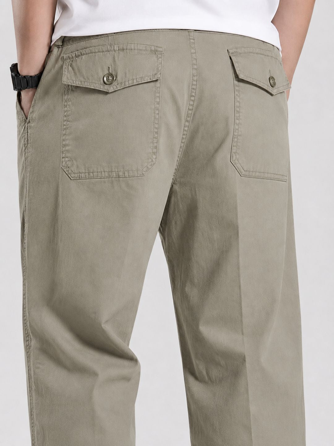 Premium Men’s Cotton Pants Lycra - Badami
