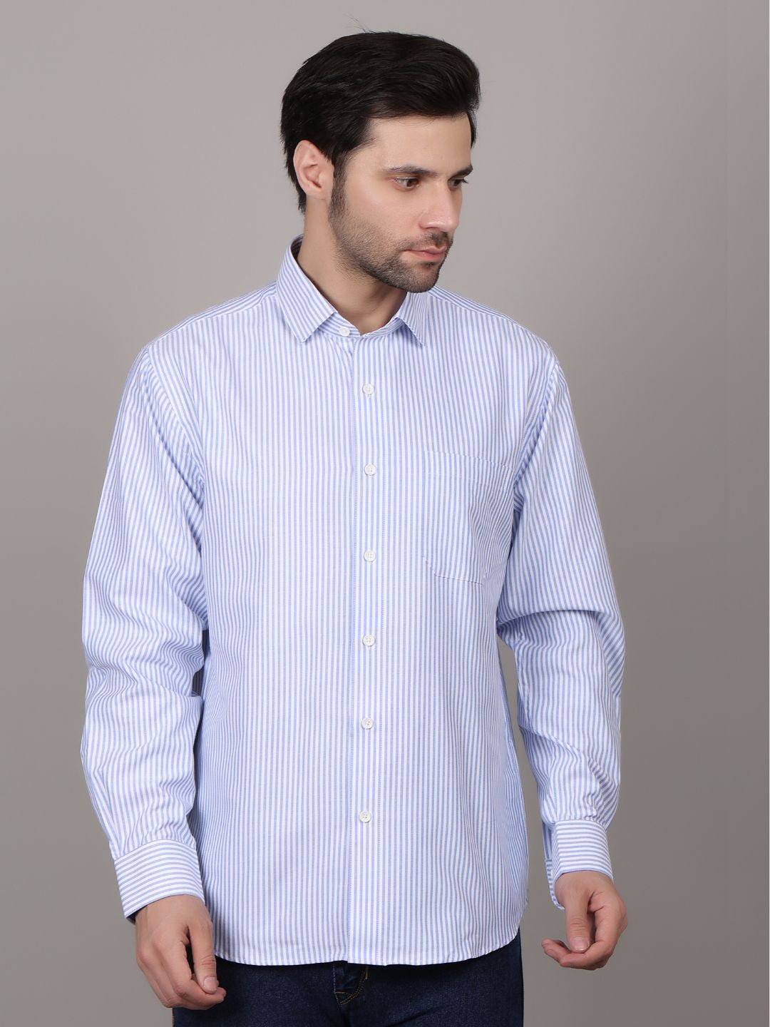 Men's full sleeve lining shirts blue