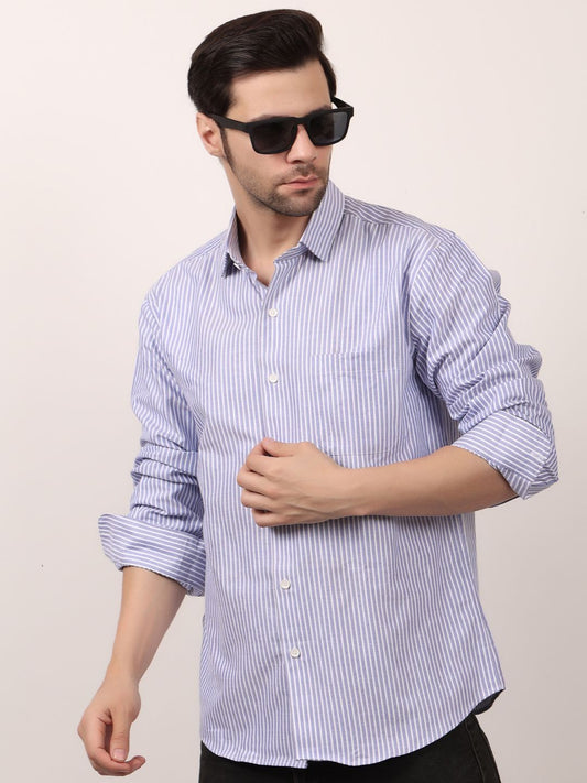 Men's full sleeve lining shirts Purple