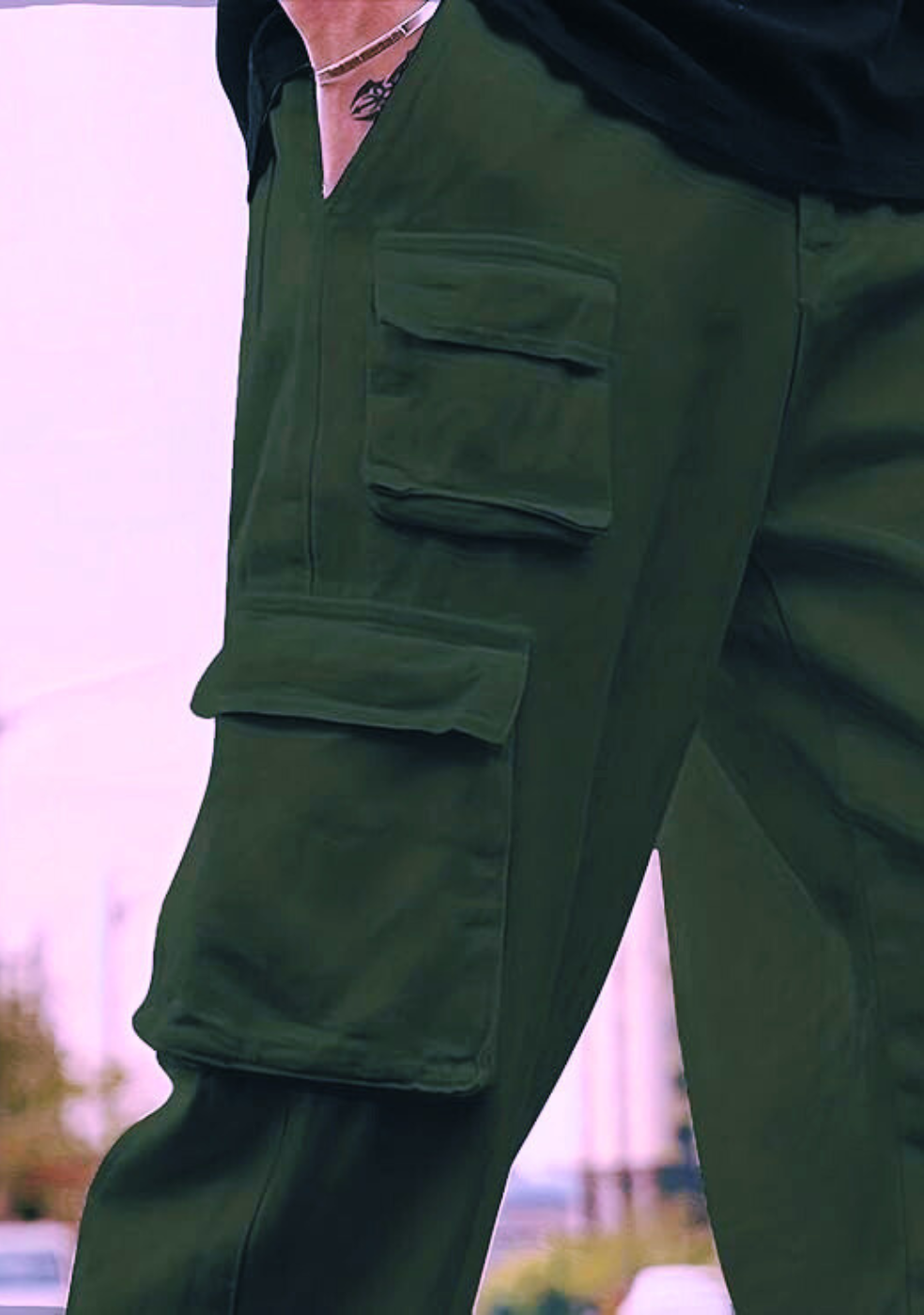Men's Cotton loose fit cargo pants
