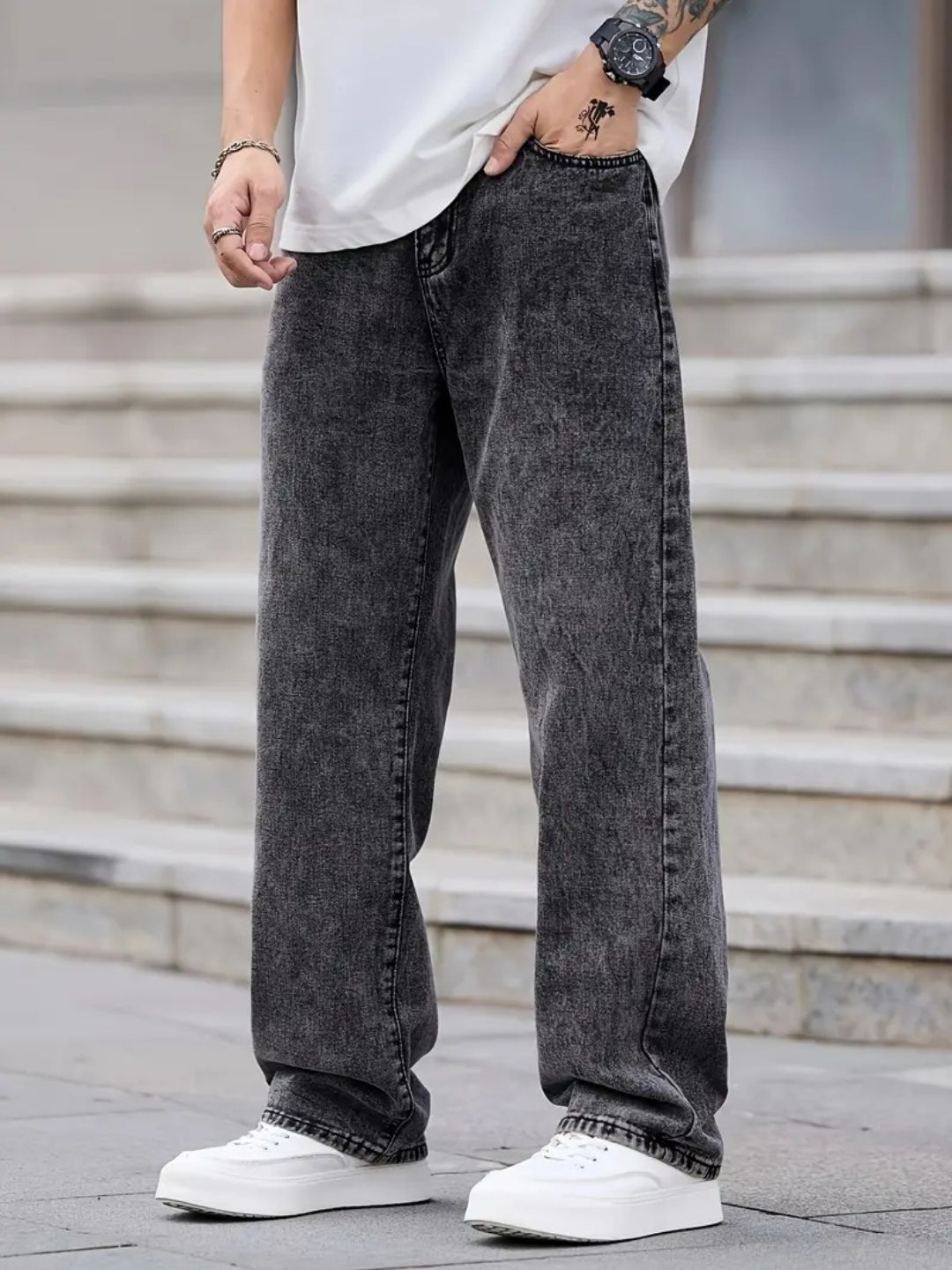 Men's Casual Loose-Fit Baggy Jeans