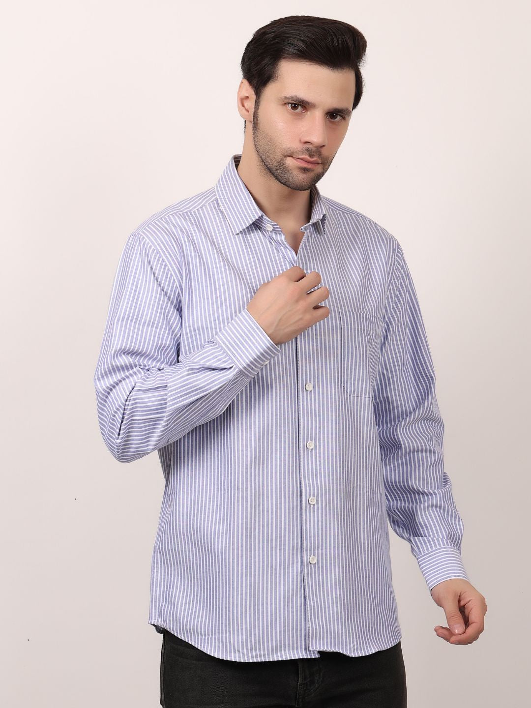 Men's full sleeve lining shirts Purple