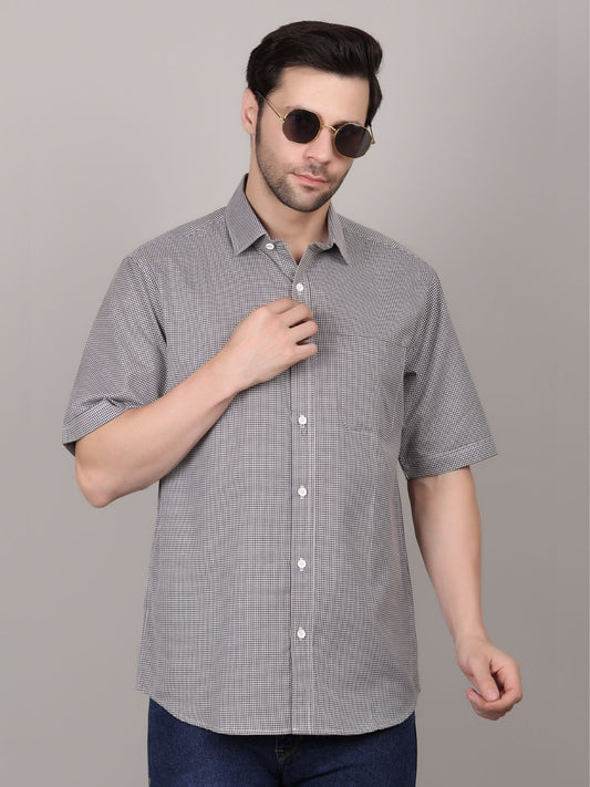 Men's Dots Printed Black Casual Shirt