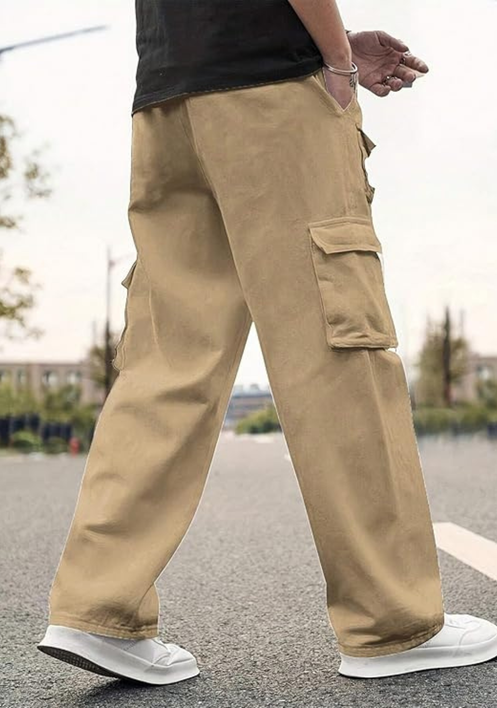 Men's Cotton loose fit cargo pants