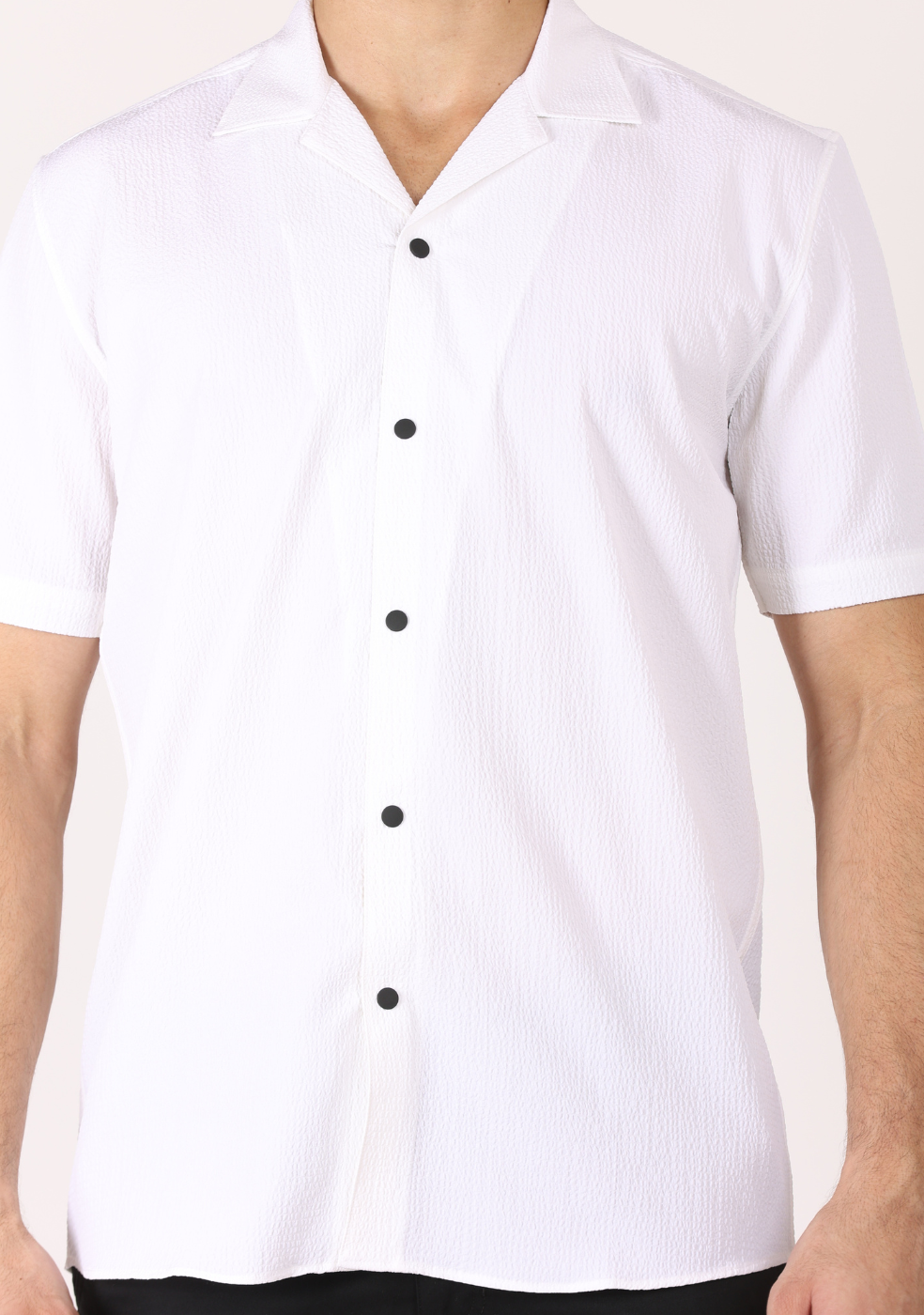 Safari Collar White Shirt For Men