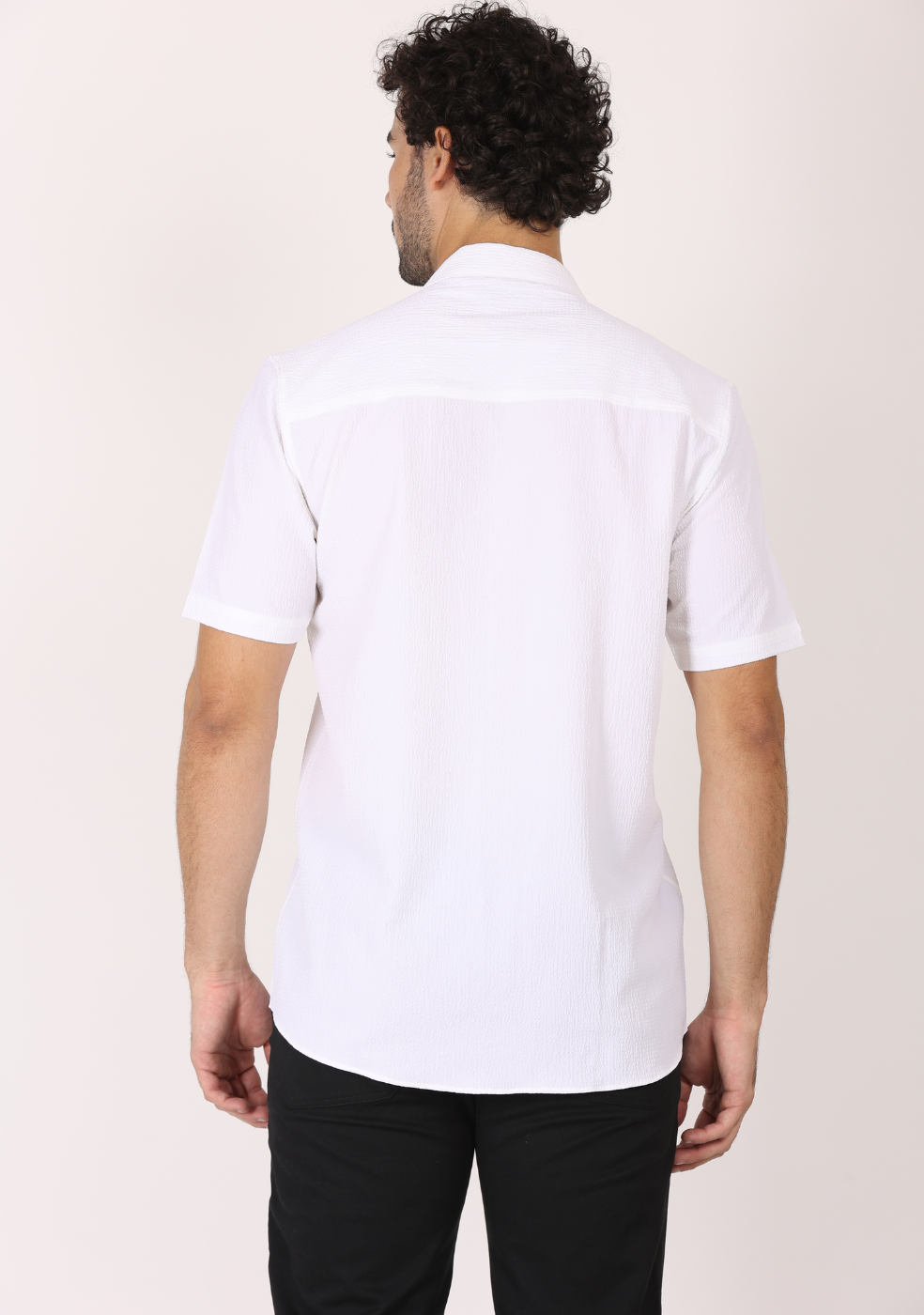 Safari Collar White Shirt For Men