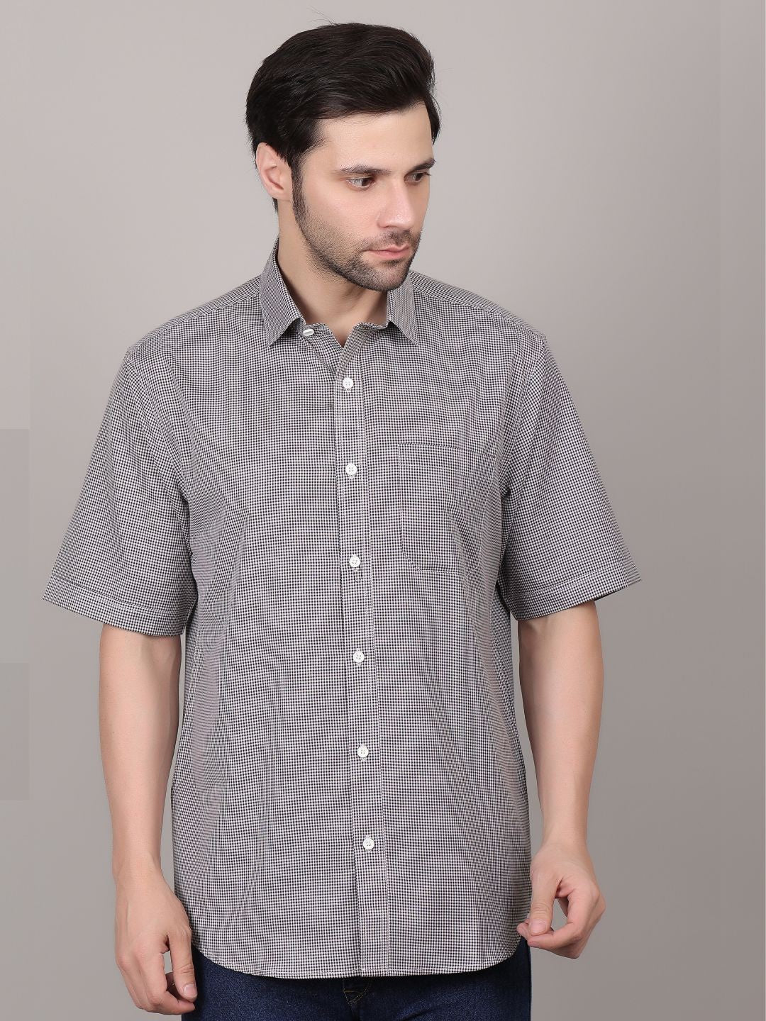 Men's Dots Printed Black Casual Shirt