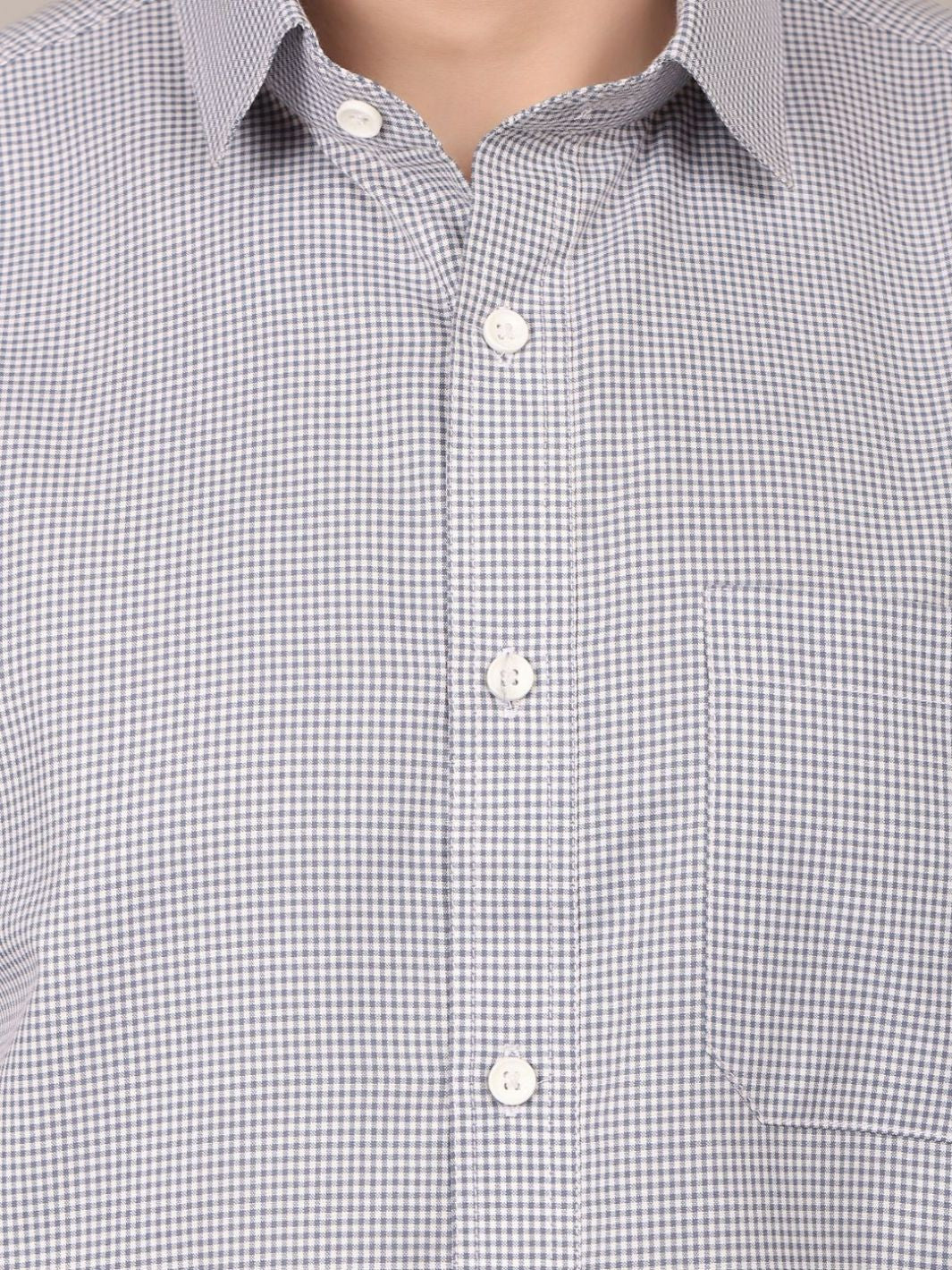 Men's Dots Printed Blue Casual Shirt