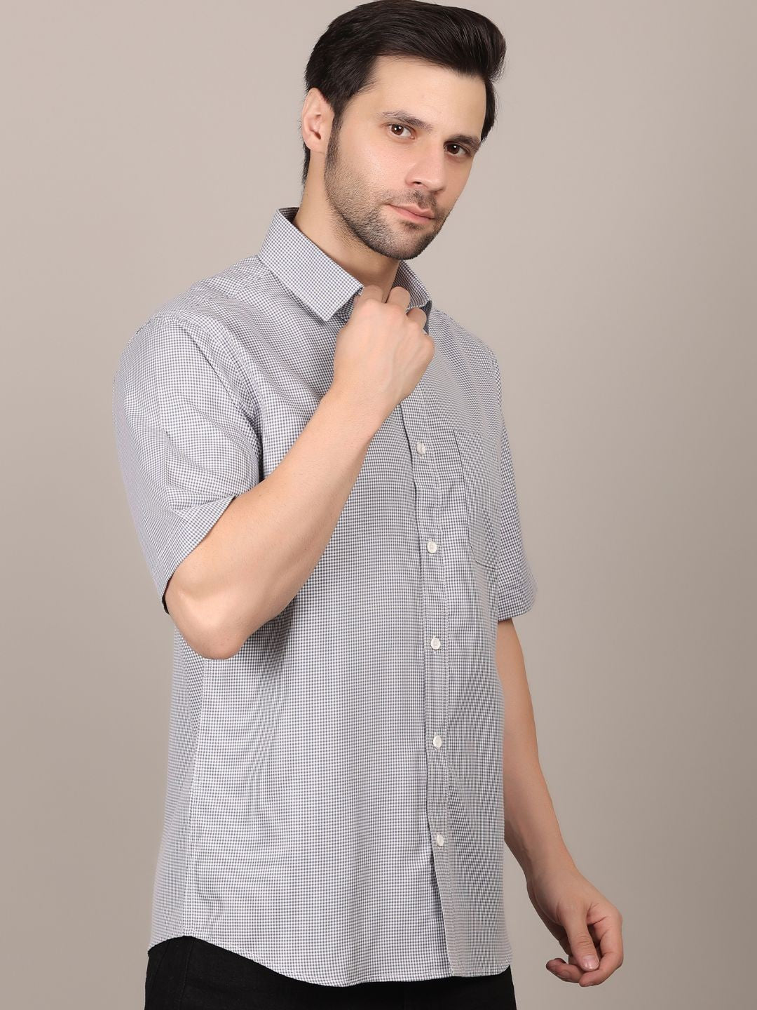 Men's Dots Printed Blue Casual Shirt