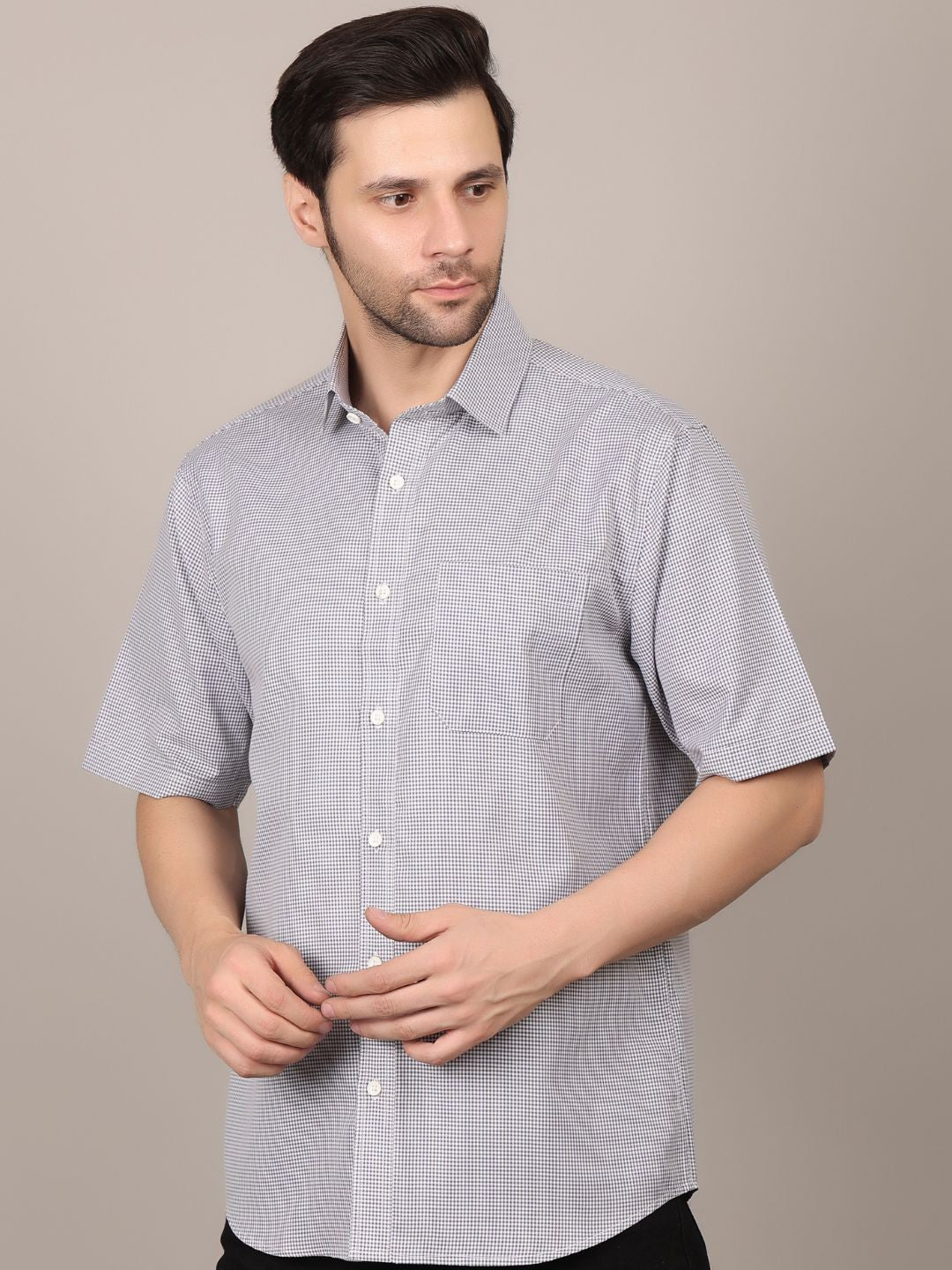 Men's Dots Printed Blue Casual Shirt