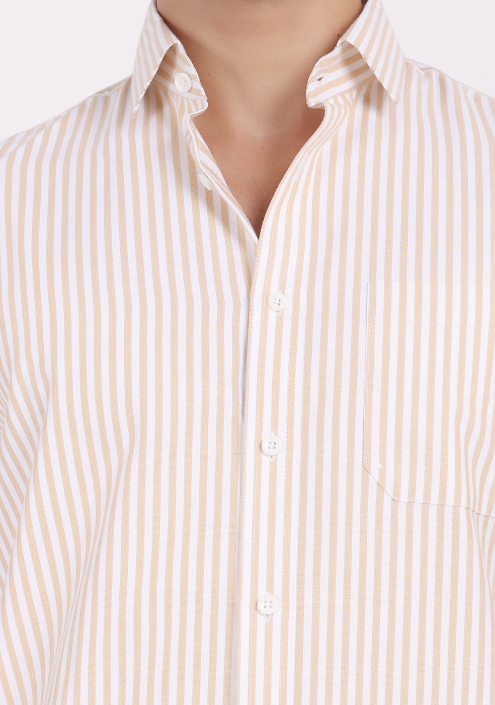 Half Sleeve Lining Brown Shirts For Men