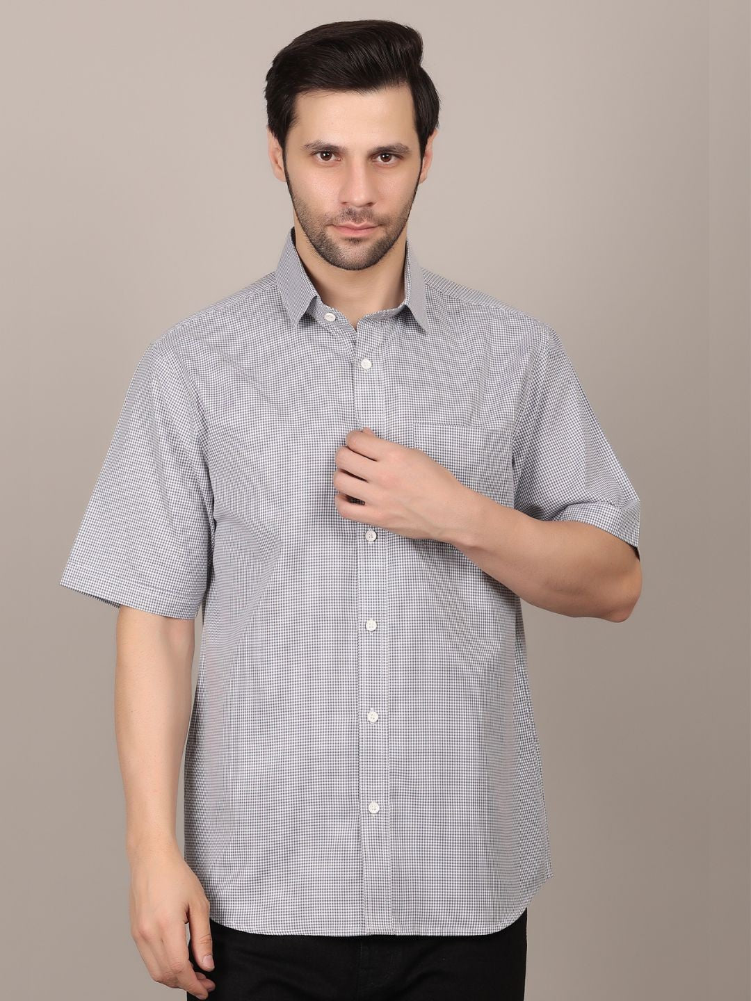 Men's Dots Printed Blue Casual Shirt