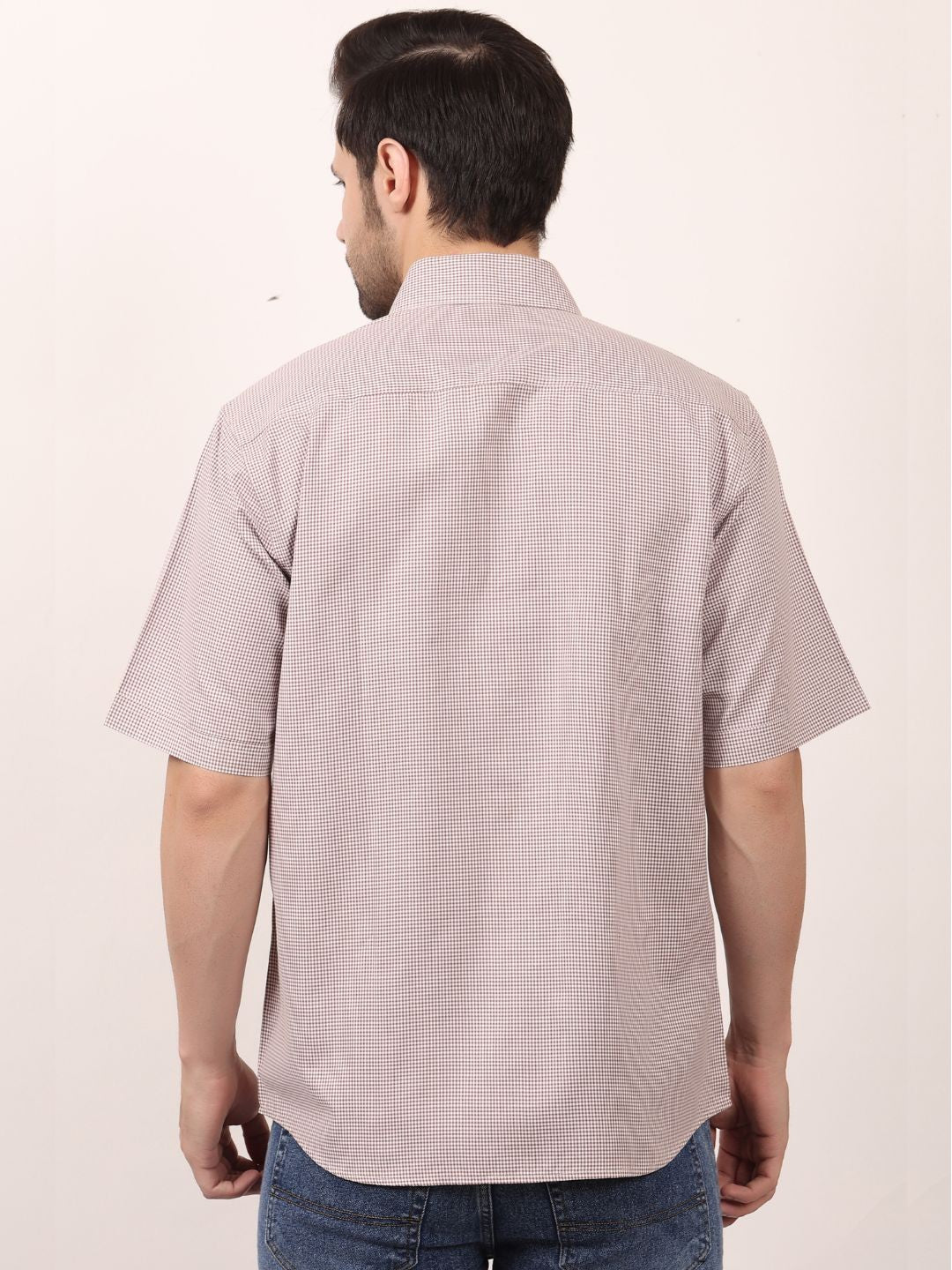 Men's Dots Printed Brown Casual Shirt
