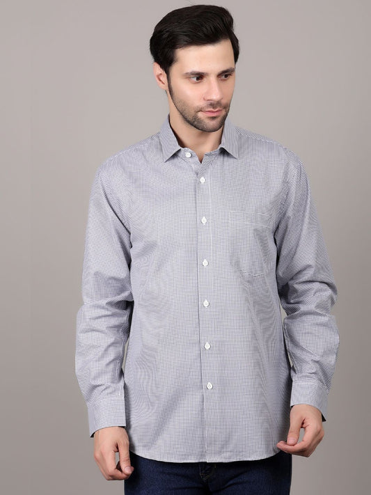 Blue Dots Printed Cotton Casual Shirt For Men