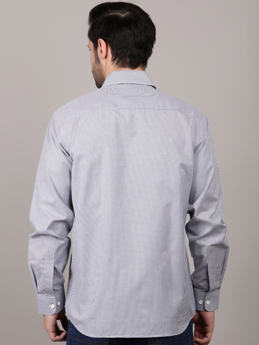 Blue Dots Printed Cotton Casual Shirt For Men