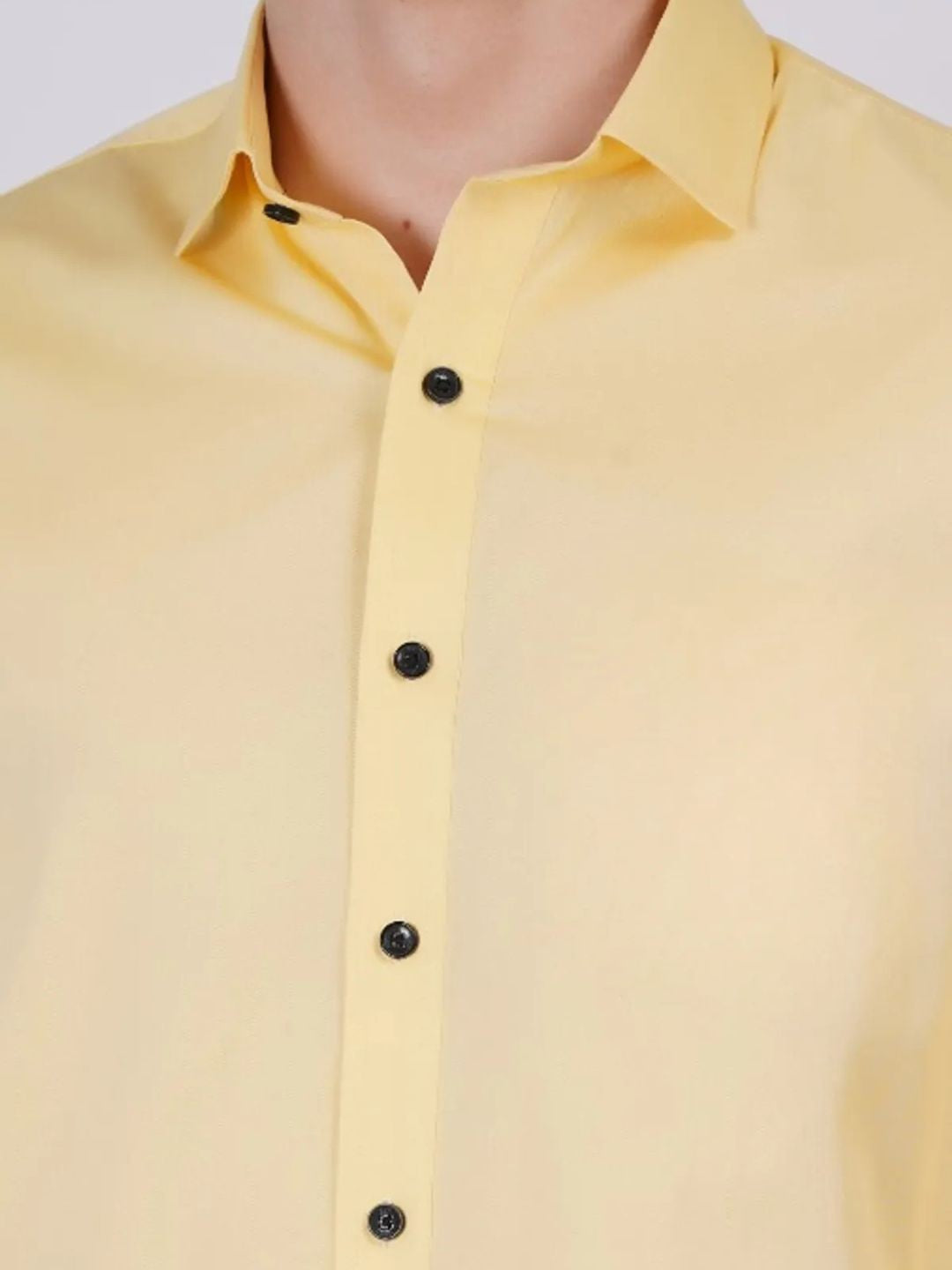 Yellow Formal Shirts For Men Without Pocket