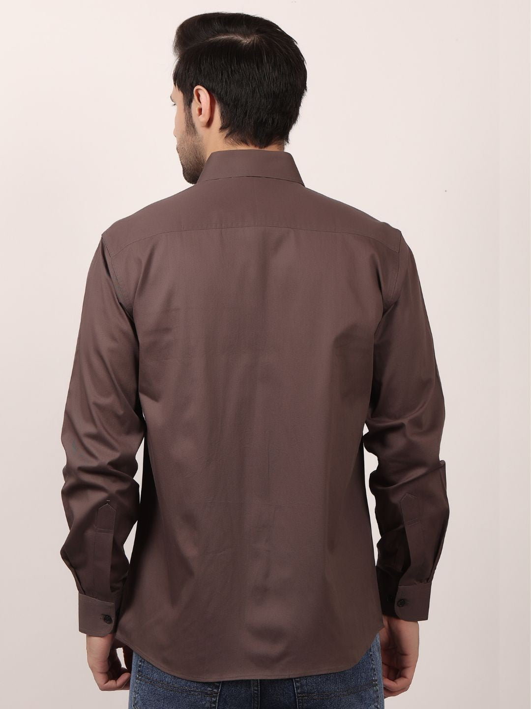 Gray Formal Shirts For Men With Single Pocket