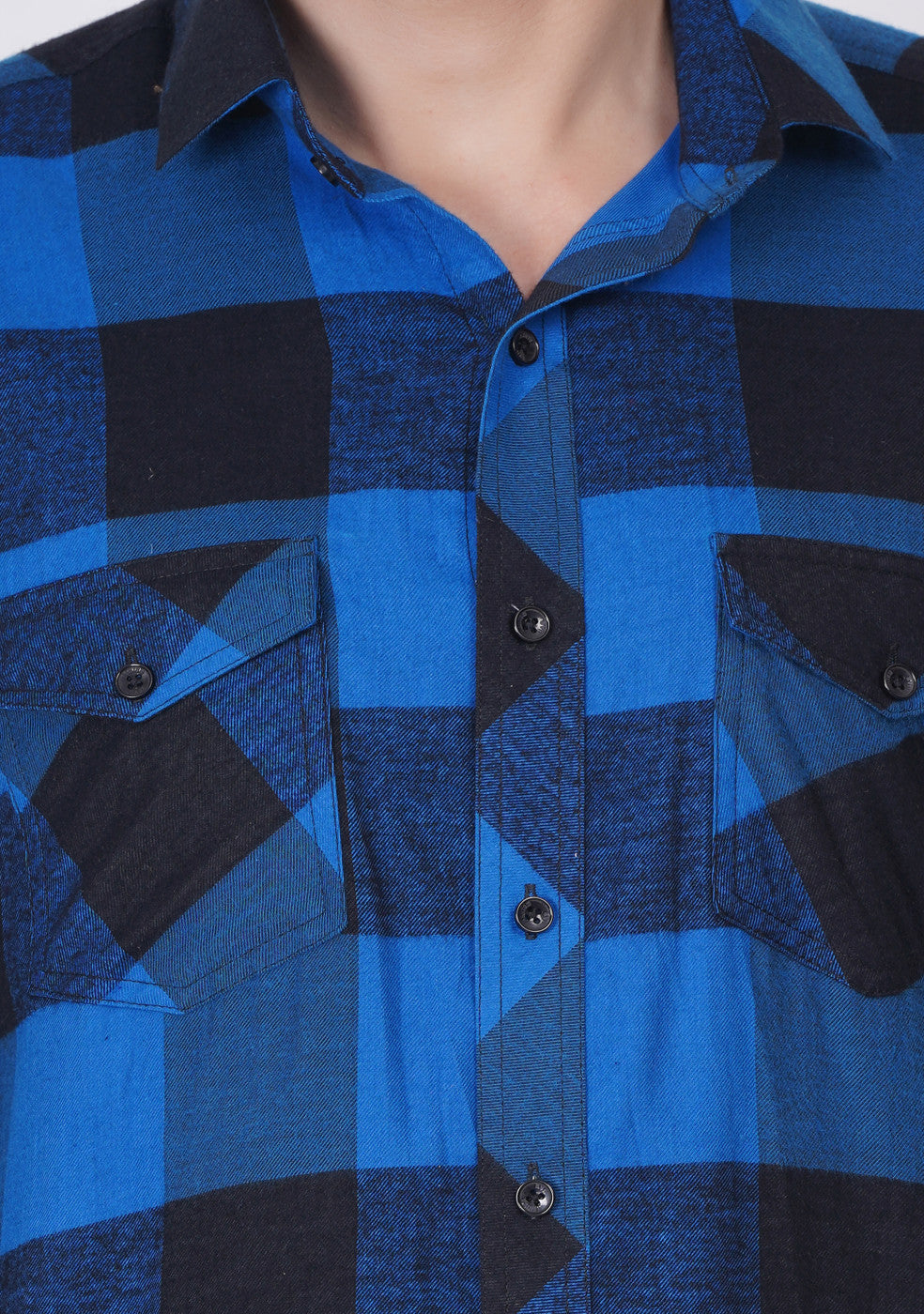 Blue Checked Shirts For Men - ASHTOM