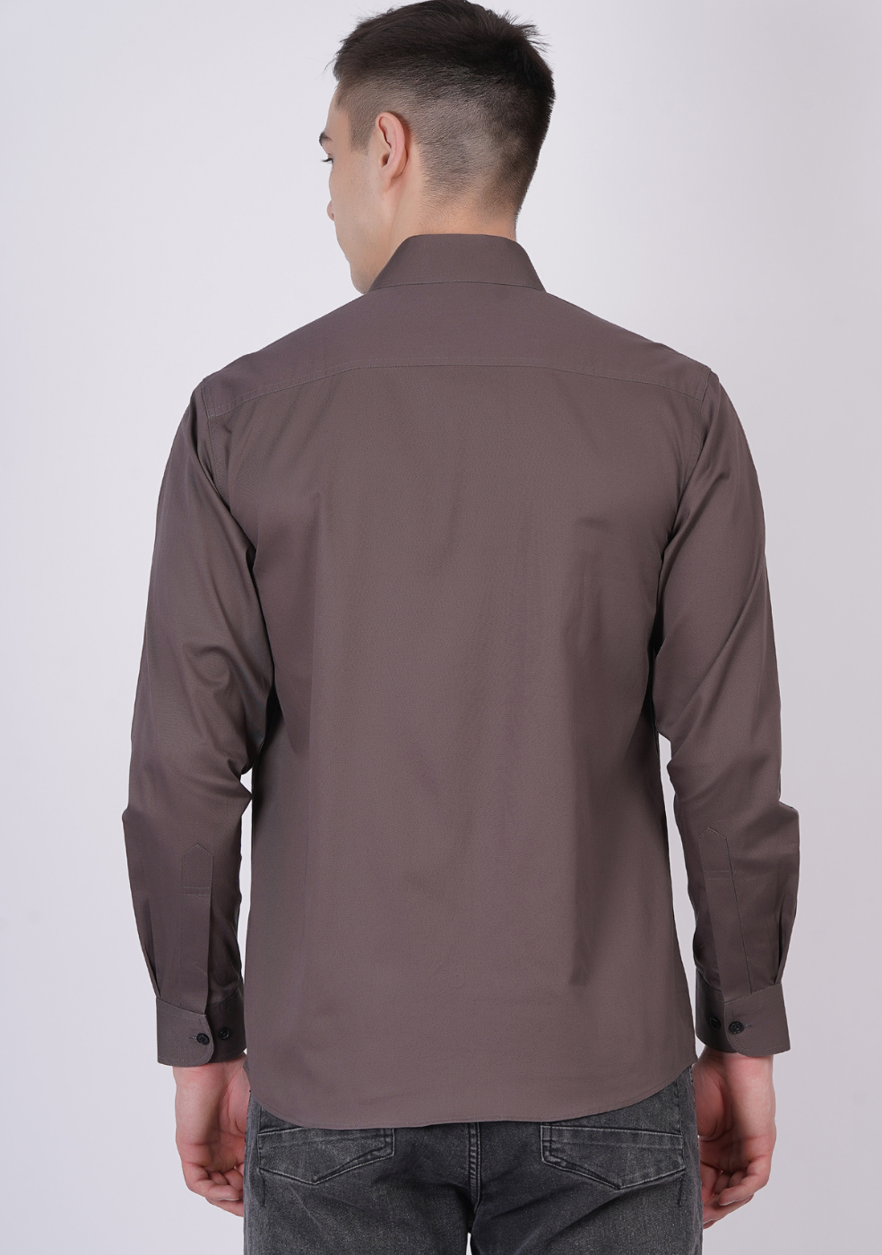 Gray Formal Shirts For Men Without Pocket