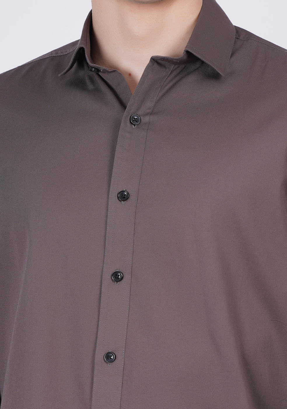Gray Formal Shirts For Men Without Pocket