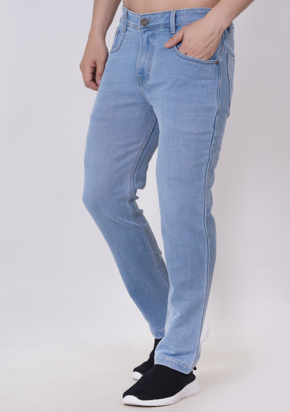 Denim Sky-Blue Jeans For Men