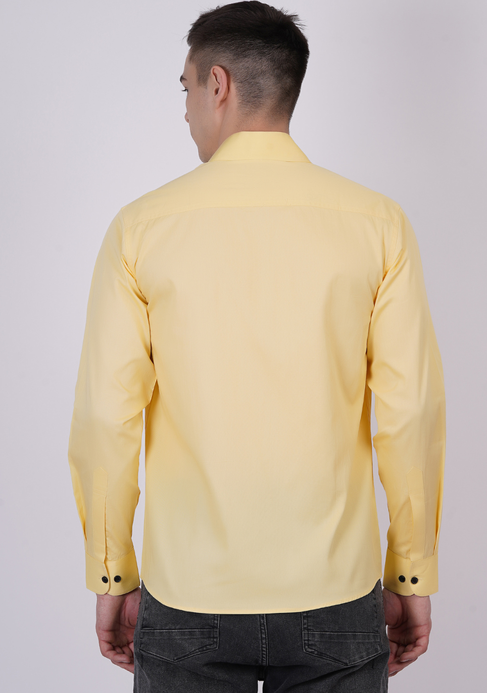 Yellow Formal Shirts For Men With Single Pocket