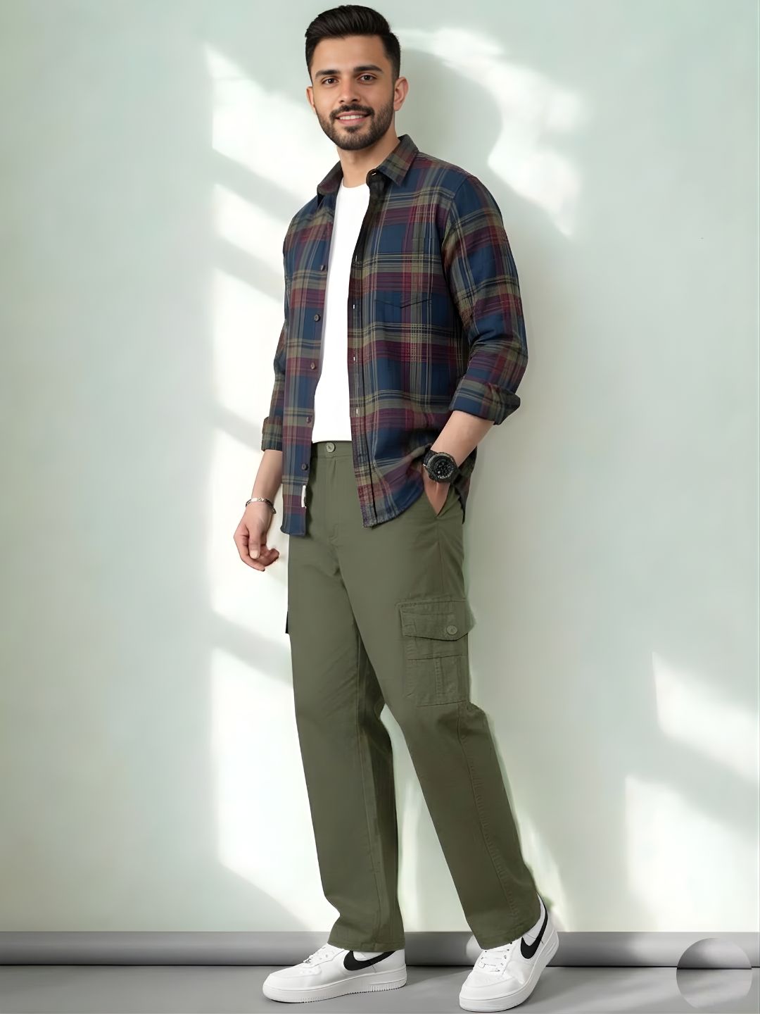 Premium Casual Cargo Trousers – Olive