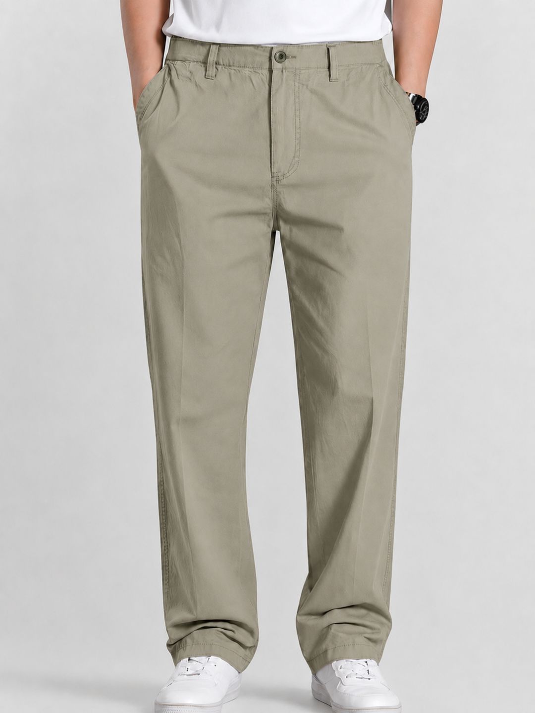 Premium Men’s Cotton Pants Lycra - Badami
