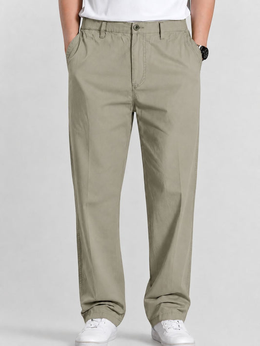 Premium Men’s Cotton Pants Lycra - Badami