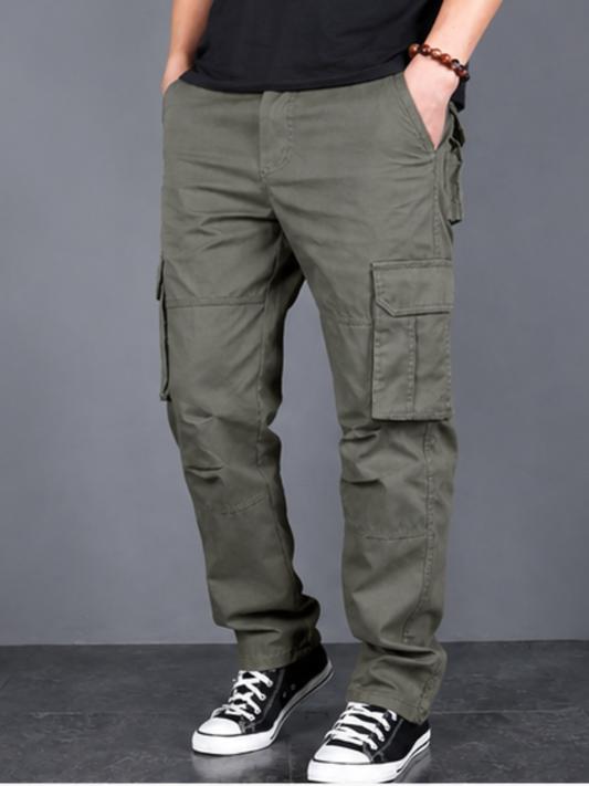 Men’s Regular Fit Cotton Cargo Pants - Gray