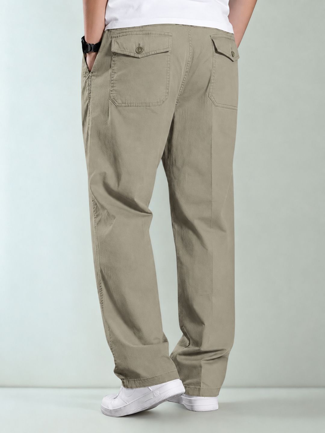 Premium Men’s Cotton Pants Lycra - Badami