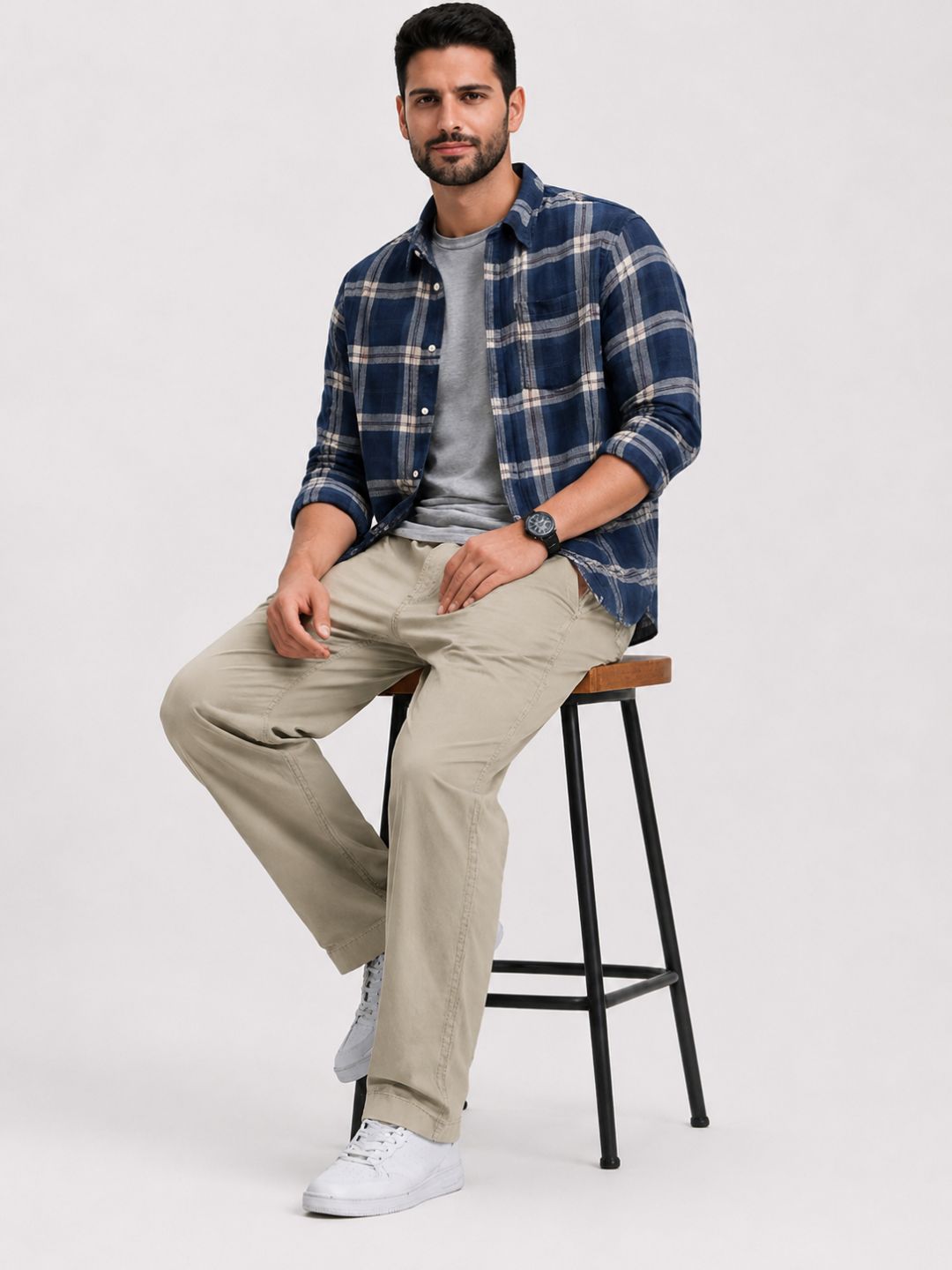 Premium Classic Cotton Trousers - Cream
