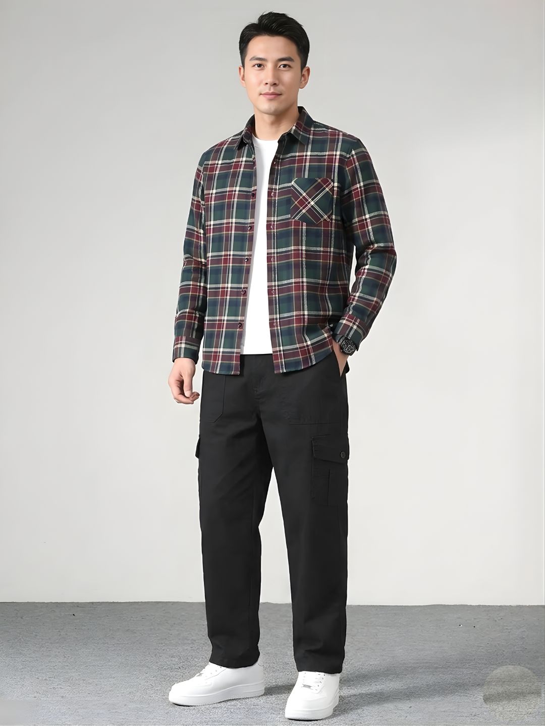 Premium Casual Cargo Trousers – Black