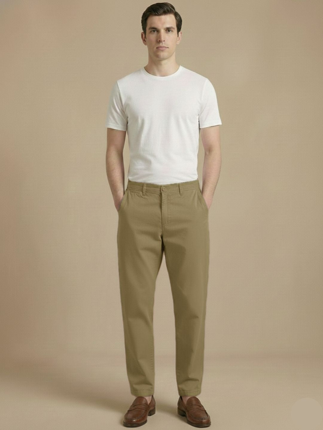 Men's Regular Fit Chino Trouser Pants