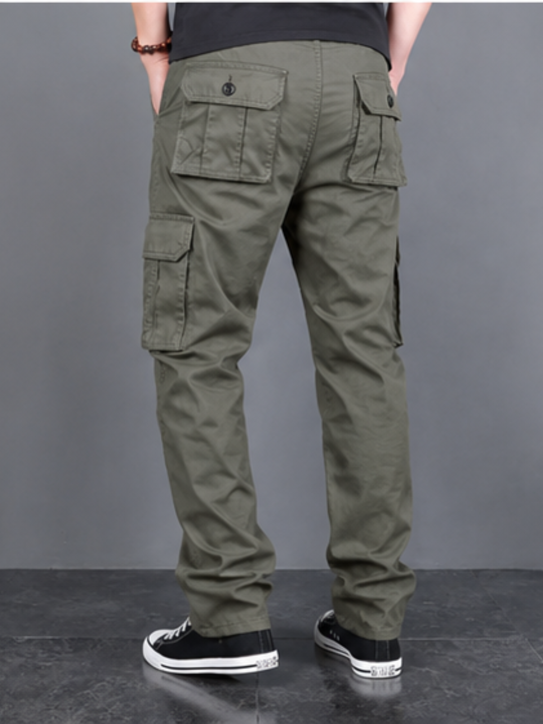 Men’s Regular Fit Cotton Cargo Pants - Gray