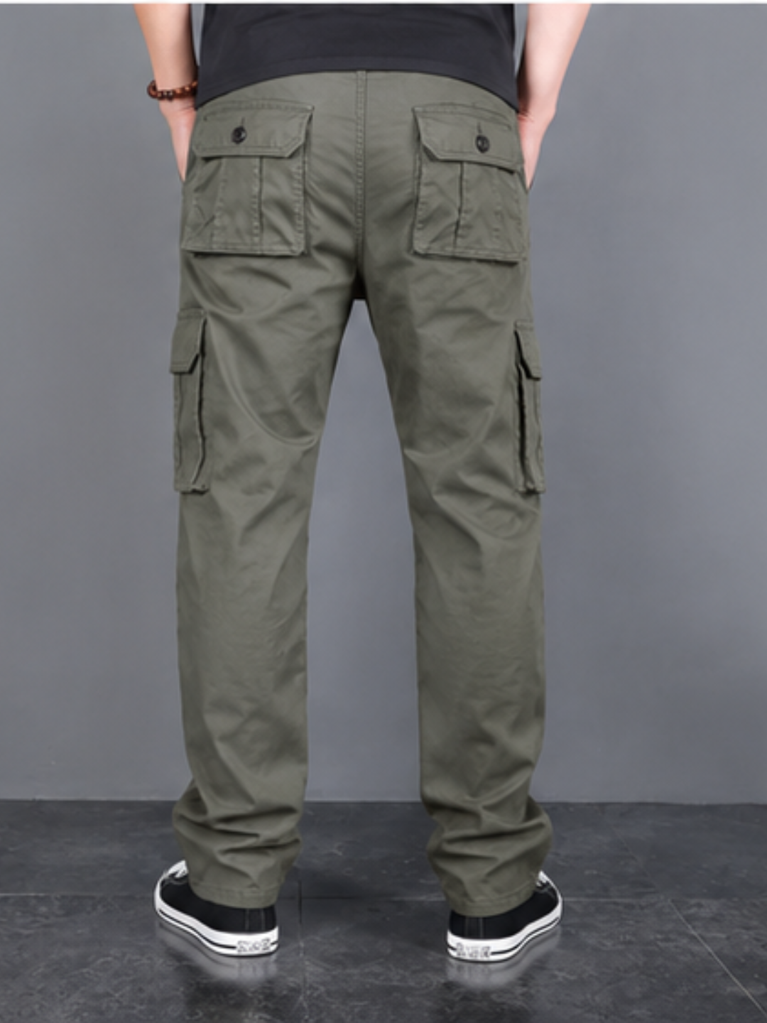 Men’s Regular Fit Cotton Cargo Pants - Gray