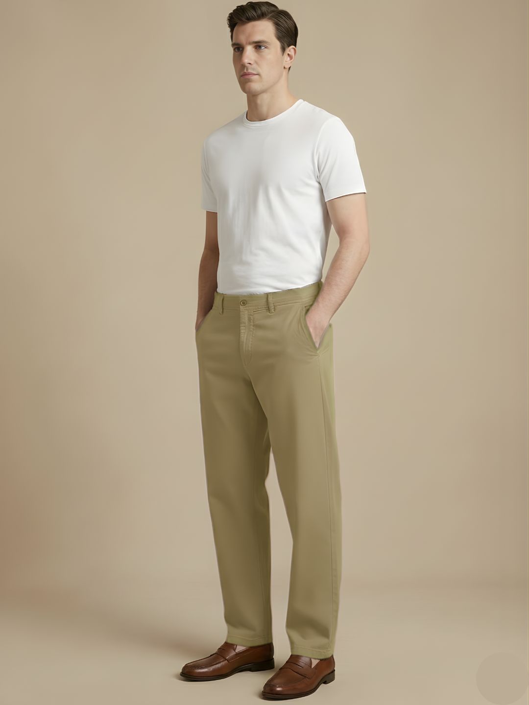 Men's Regular Fit Chino Trouser Pants