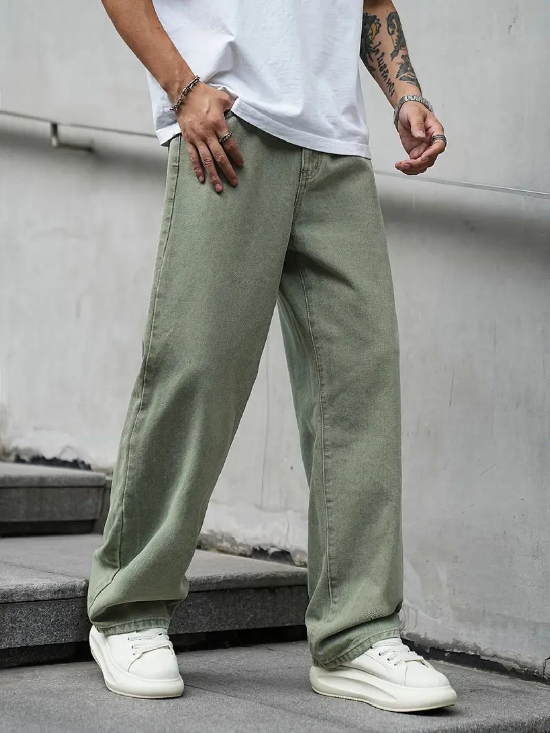Men's Casual Loose-Fit Baggy Jeans