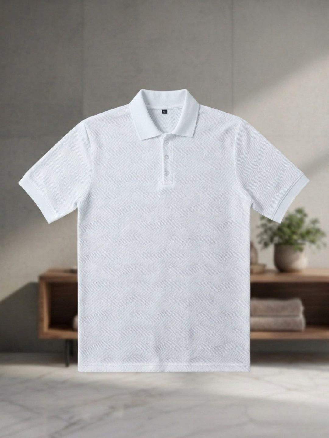 Men’s Premium Textured Polo T-Shirt White