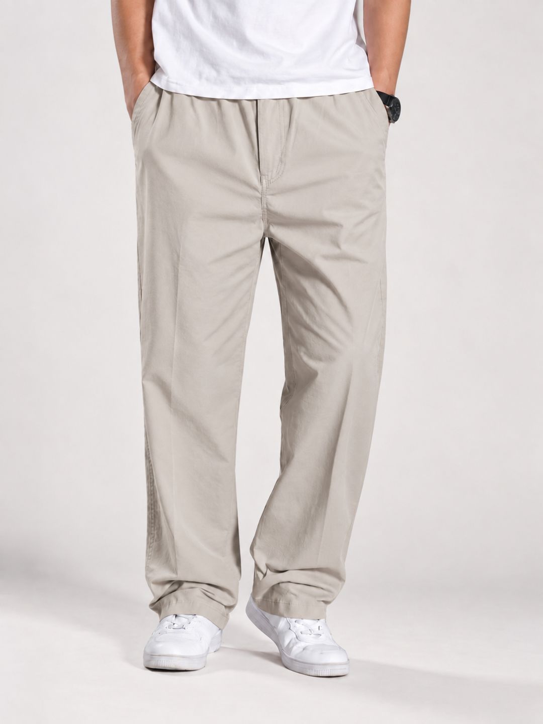 Premium Classic Cotton Trousers - Cream