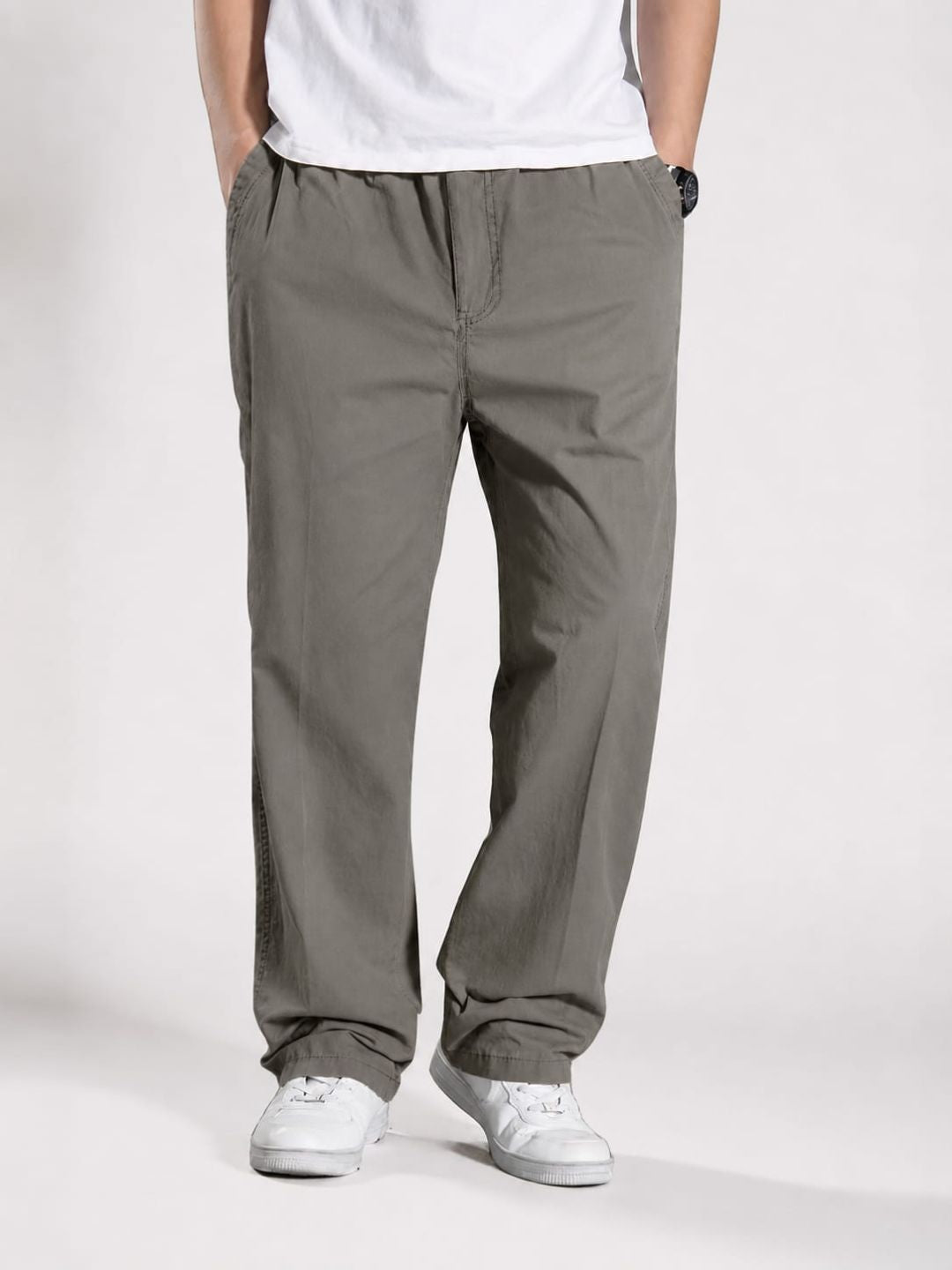 Premium Classic Cotton Trousers - LGray