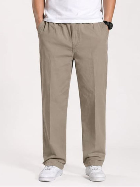 Premium Classic Cotton Trousers - L Brown
