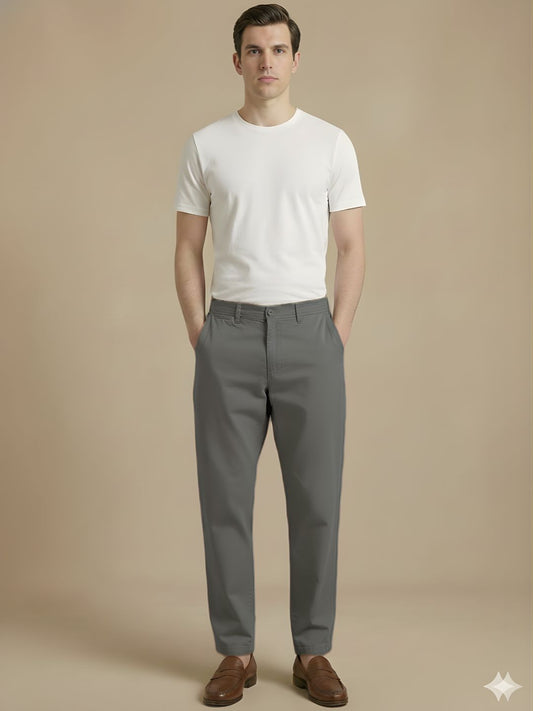 Men's Regular Fit Chino Trouser Pants