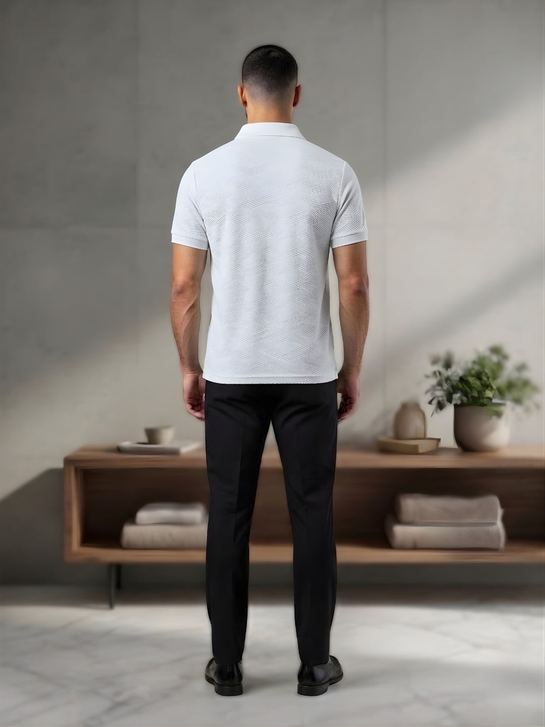 Men’s Premium Textured Polo T-Shirt White
