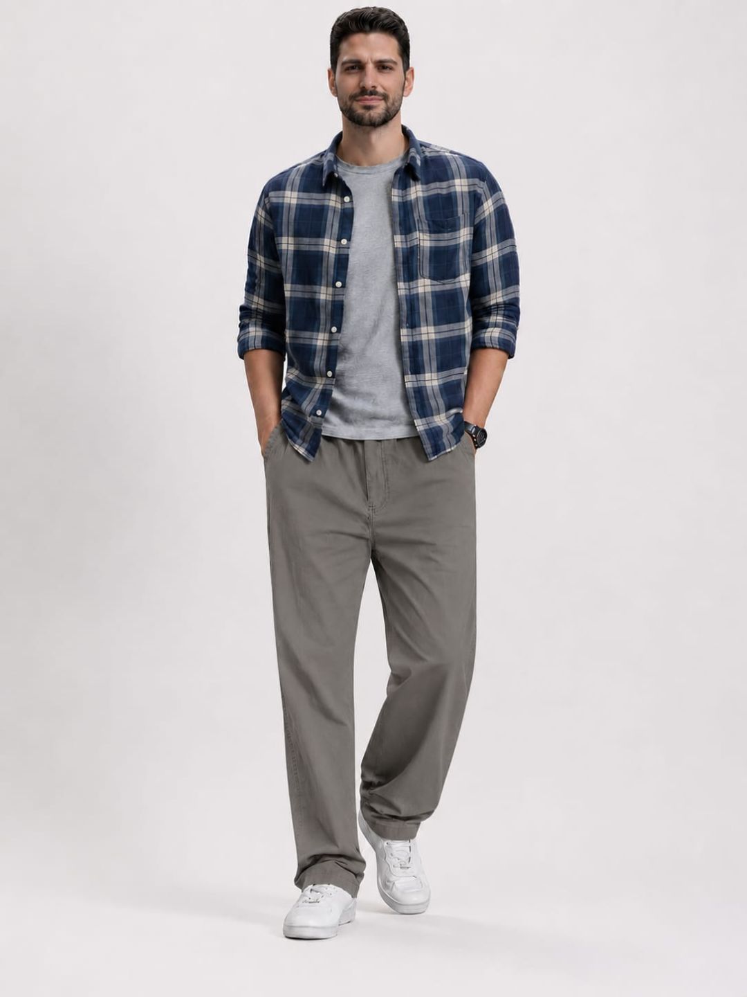 Premium Classic Cotton Trousers - LGray