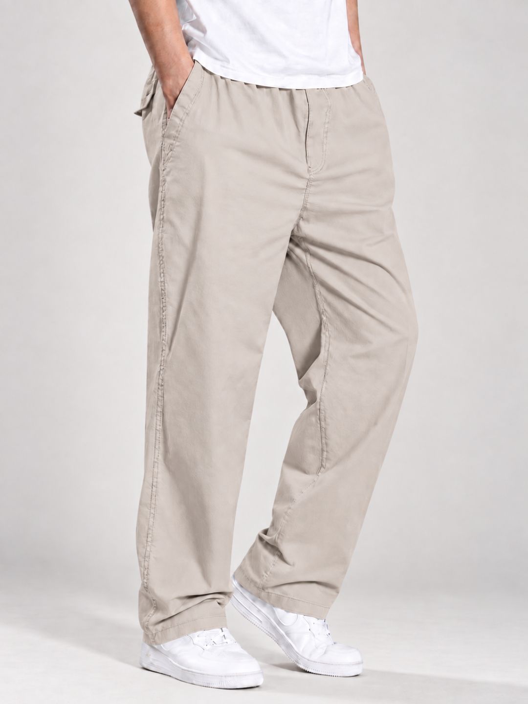 Premium Classic Cotton Trousers - Cream
