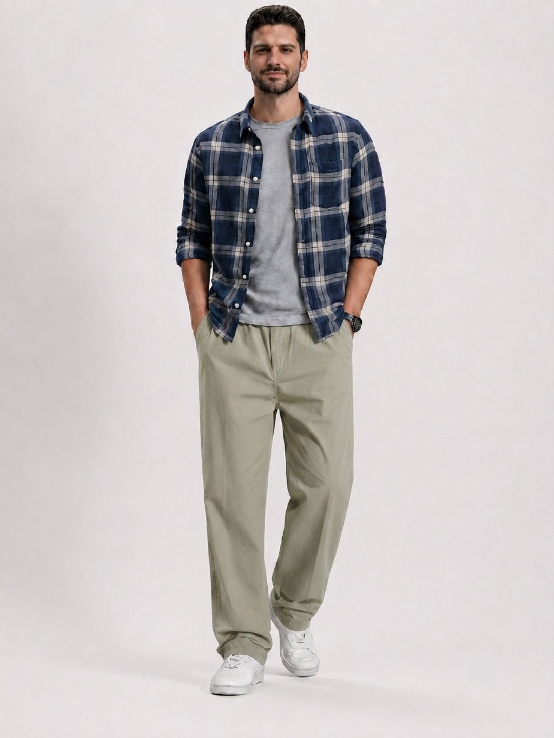 Premium Classic Cotton Trousers - Pista