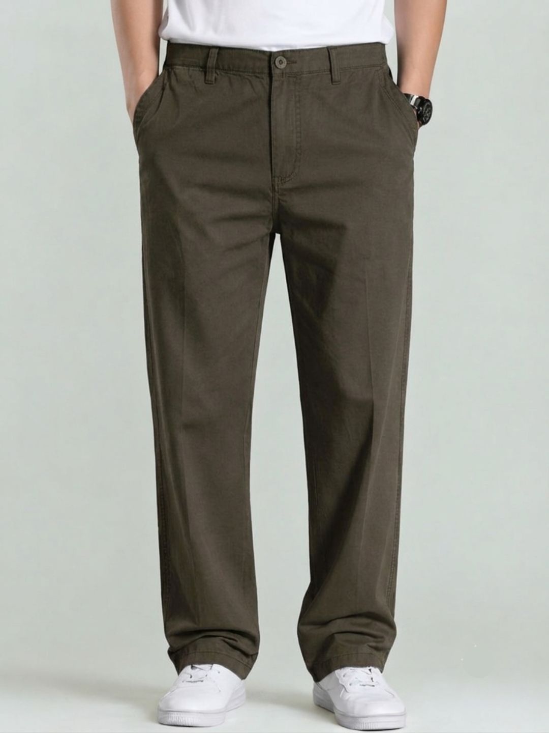 Premium Men’s Cotton Pants Lycra - Coffee